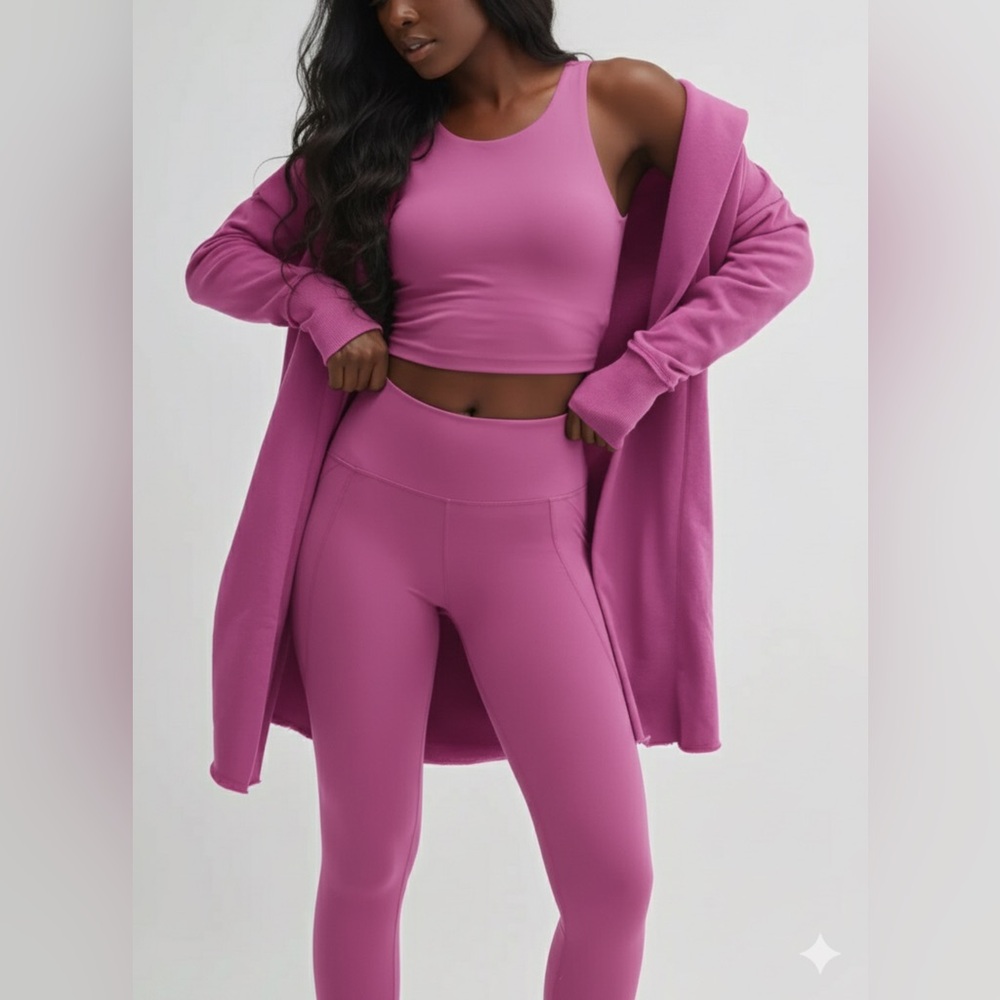 Pink Women's Yoga Set w/ cardigan